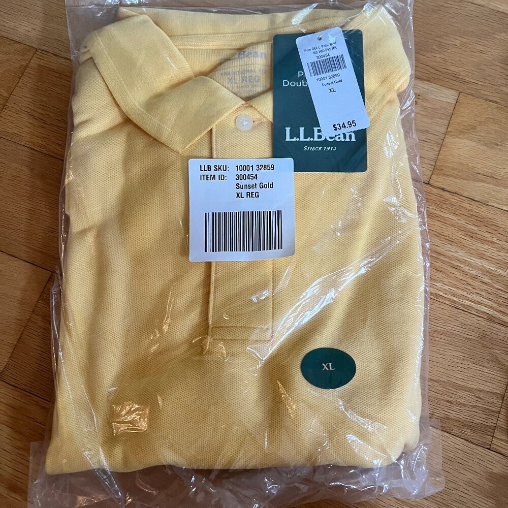 NWT Men's XL L.L. Bean Polo-Sunset Gold